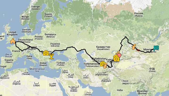 Aktualisierte Route